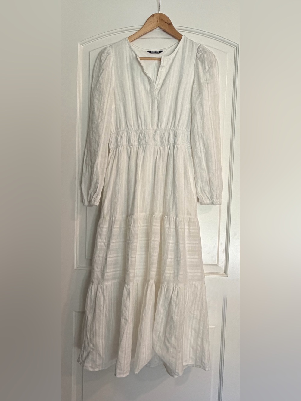 Women’s Long Sleeve Boho Cottagecore Lightweight Cotton Maxi Dress NWOT